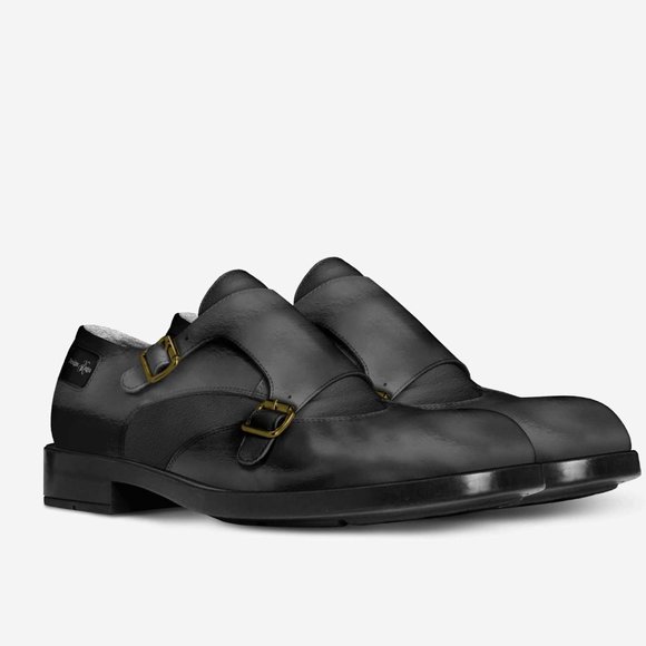 Gentleman\'s Black Leather Monk Strap